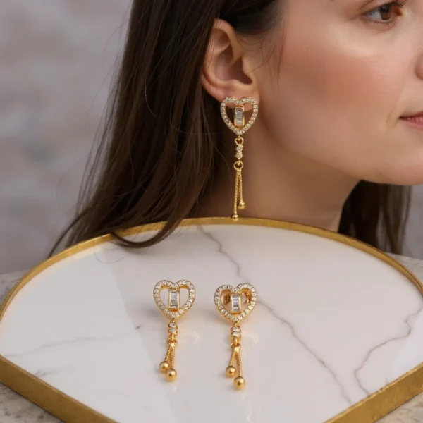 Zubelin Heart Charm Dangler Earrings